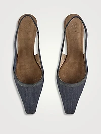 Denim Slingback Pumps
