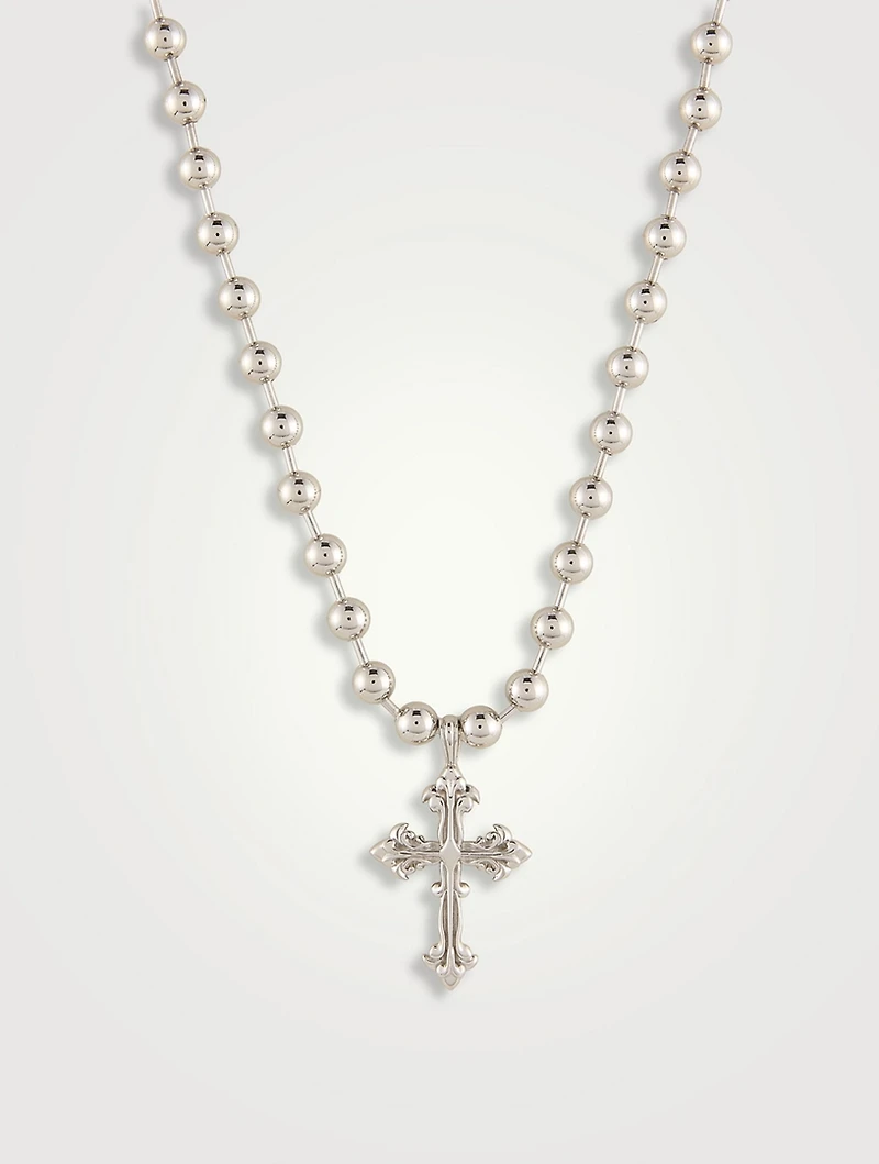 Avelli Beaded Chain Cross Necklace