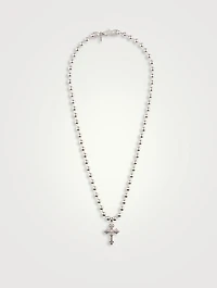Avelli Beaded Chain Cross Necklace