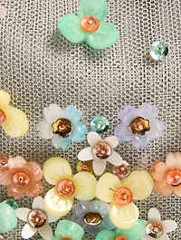 Bon Bon Floral-Embellished Metal Mesh Clutch