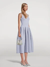 Bon Bon Floral-Embellished Metal Mesh Clutch