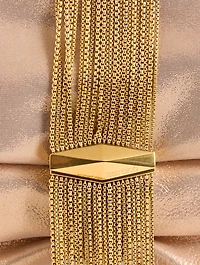 Zandra Metallic Leather Clutch
