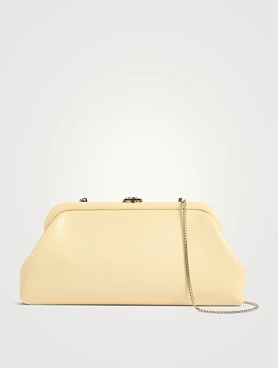 Skylar Leather Frame Clutch