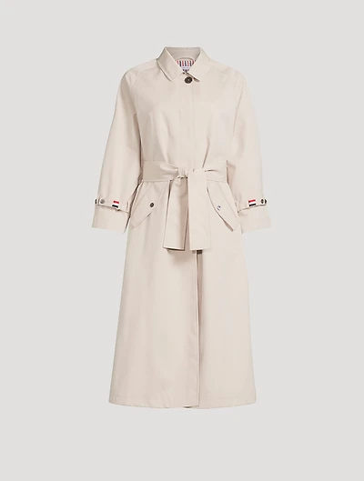 Belted Cotton Twill Trench Coat