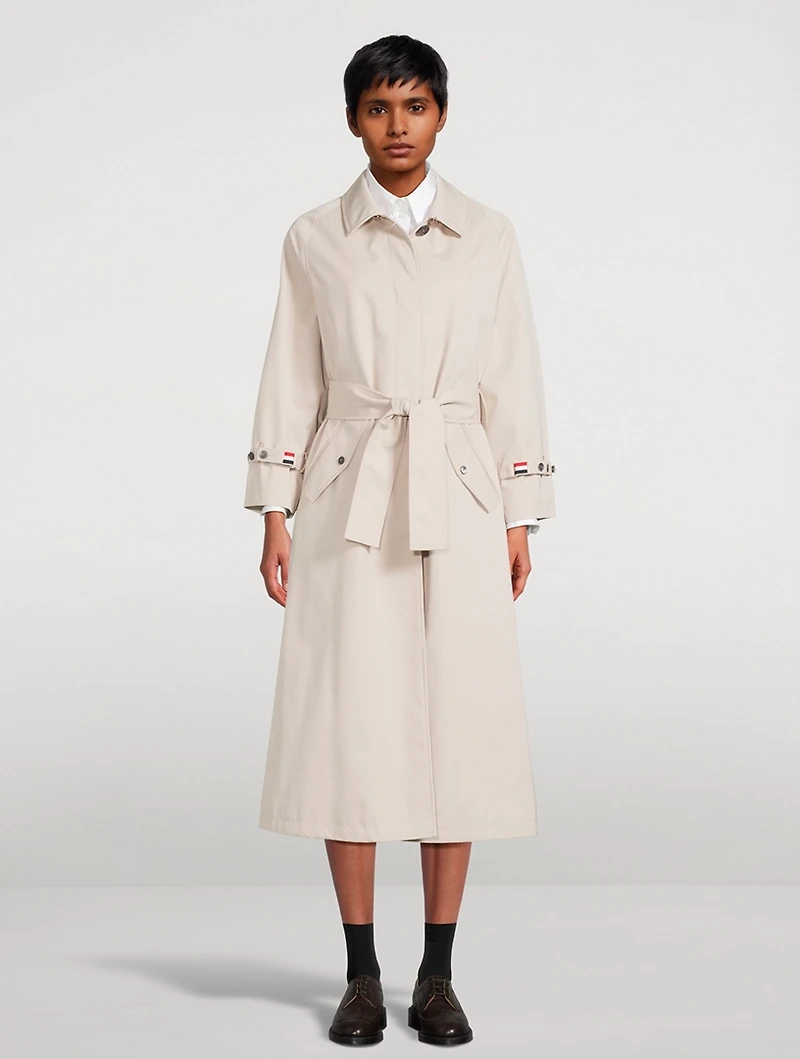 Belted Cotton Twill Trench Coat