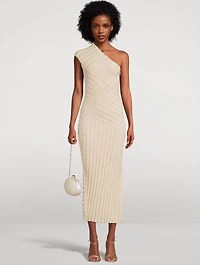 Cielo One-Shoulder Knit Midi Dress
