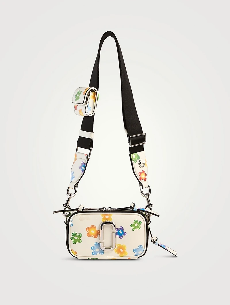 The Snapshot Leather Camera Bag In Wild Daisy Print