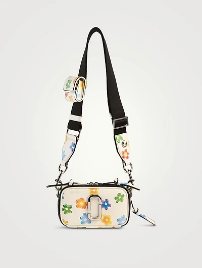 The Snapshot Leather Camera Bag In Wild Daisy Print