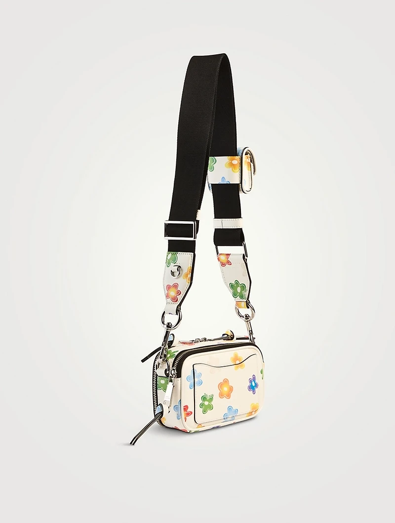 The Snapshot Leather Camera Bag In Wild Daisy Print