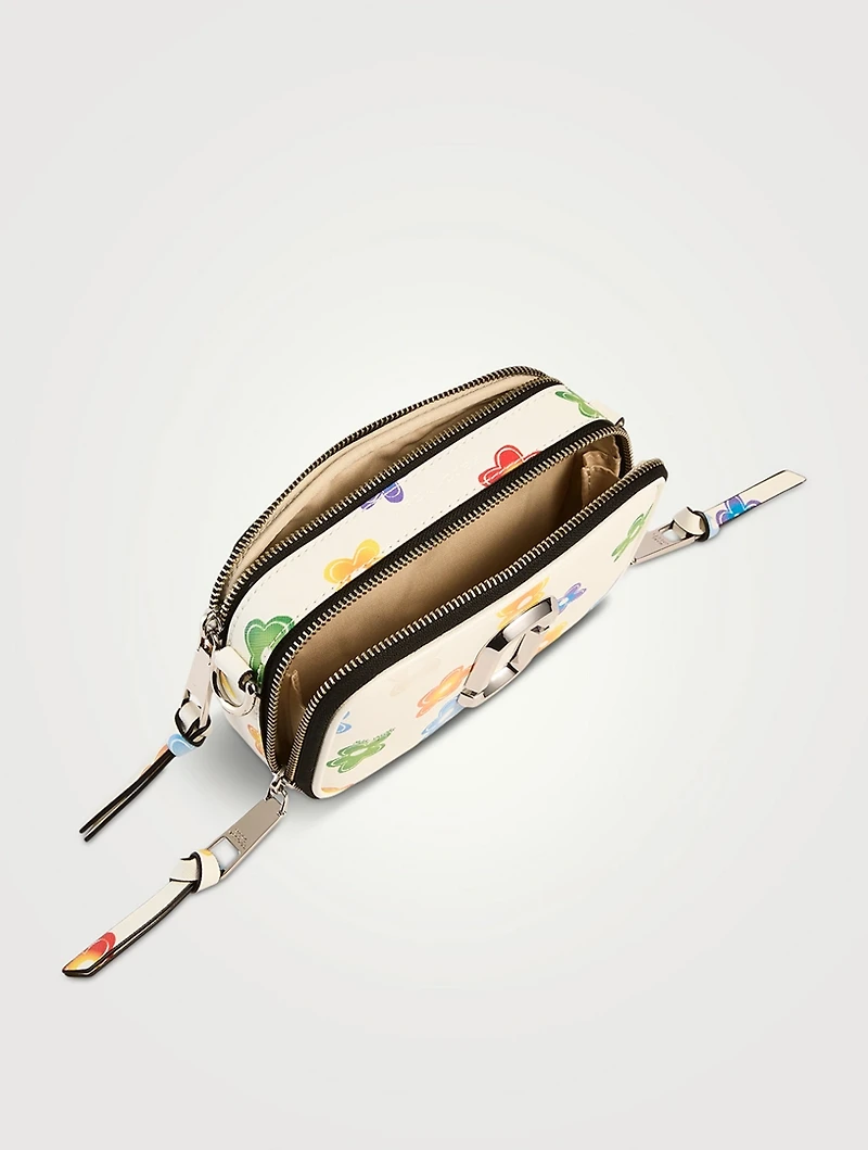 The Snapshot Leather Camera Bag In Wild Daisy Print