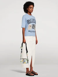The Snapshot Leather Camera Bag In Wild Daisy Print