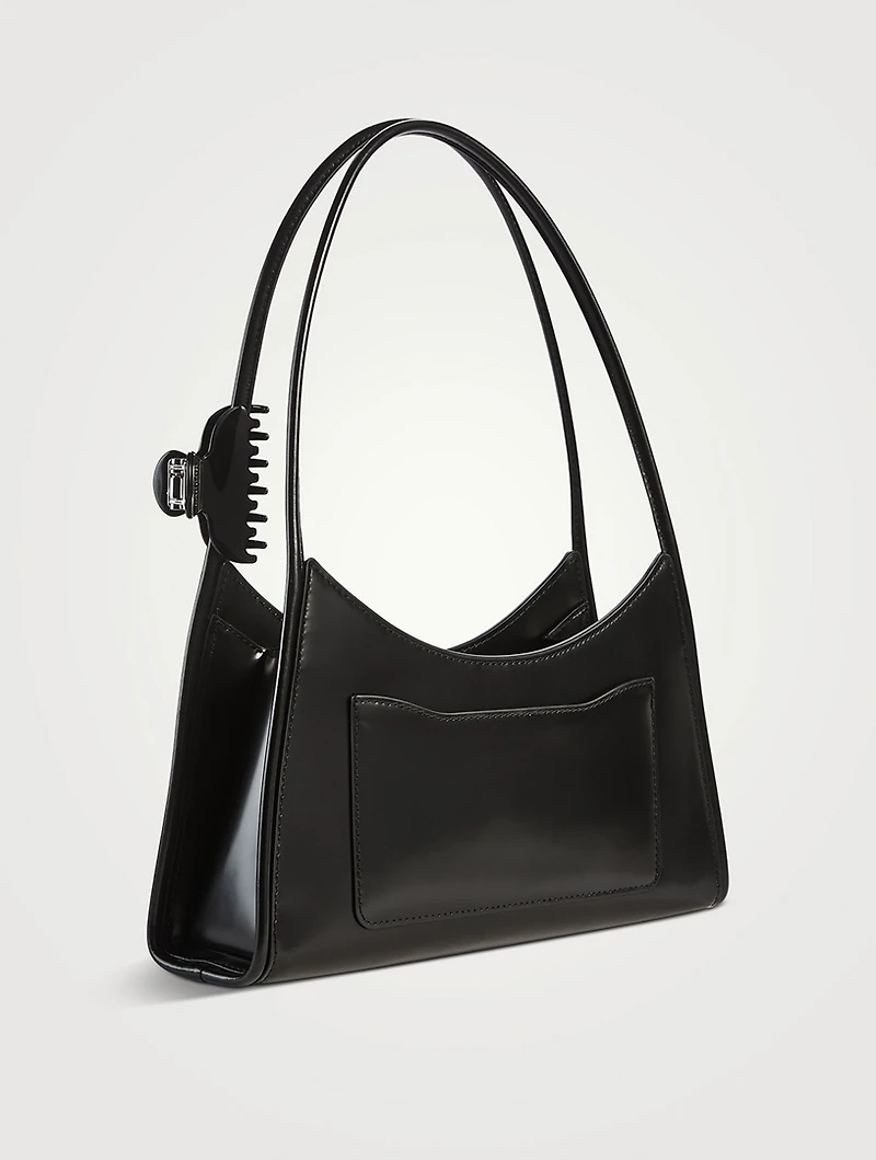 The Glam Claw Clip Leather Shoulder Bag