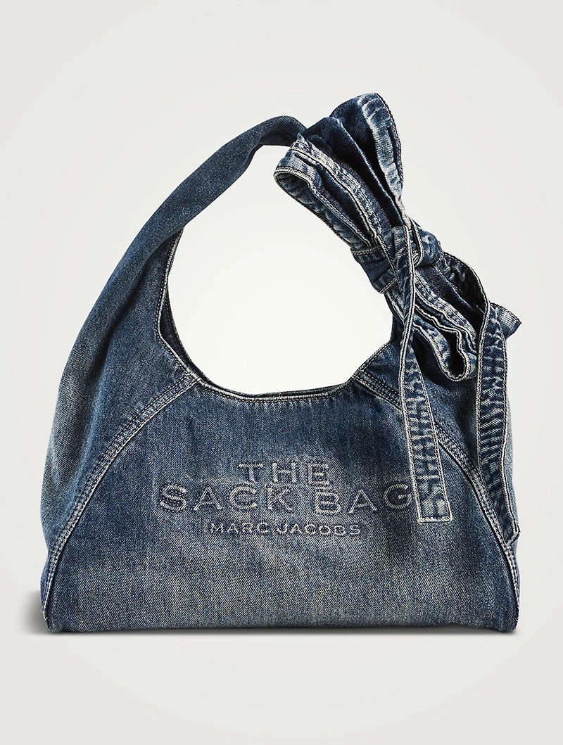 The Sack Bow Denim Shoulder Bag