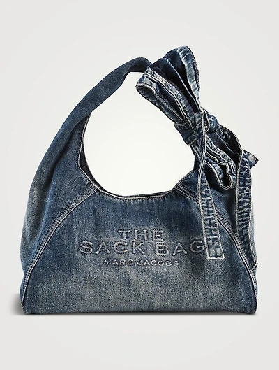 The Sack Bow Denim Shoulder Bag
