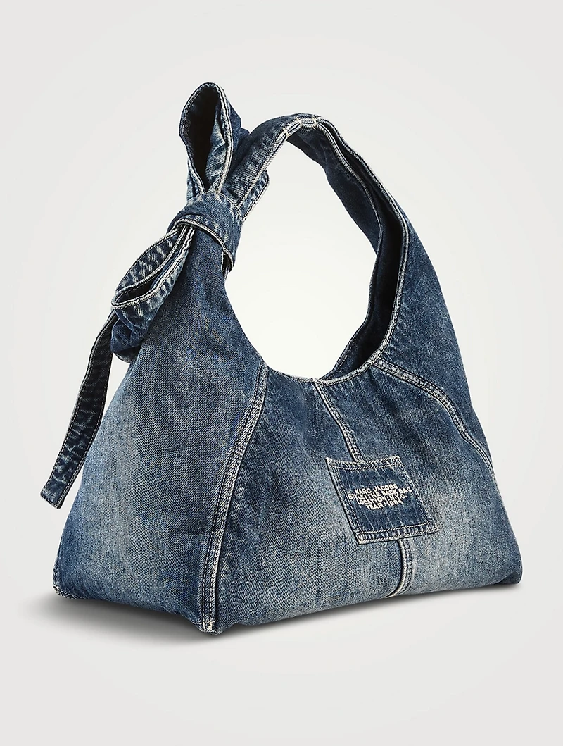 The Sack Bow Denim Shoulder Bag
