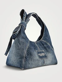 The Sack Bow Denim Shoulder Bag