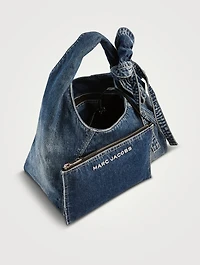 The Sack Bow Denim Shoulder Bag