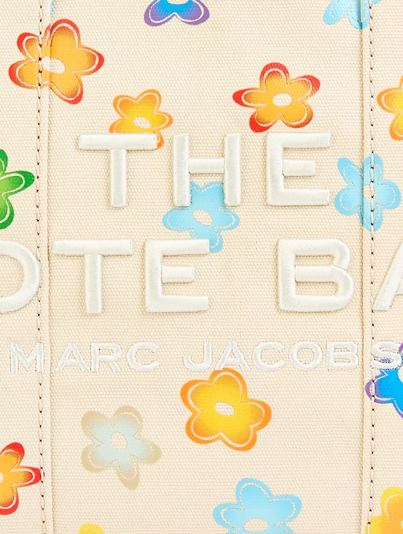 The Medium Canvas Tote Bag In Wild Daisy Print