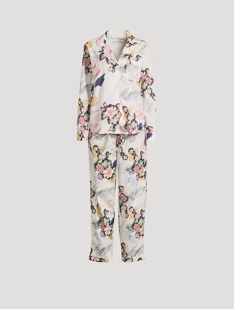 Long Pajama Set Love Print
