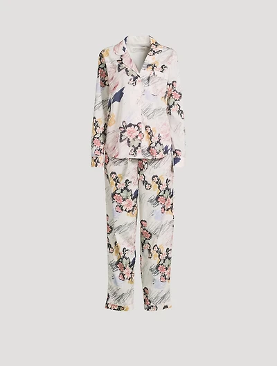 Long Pajama Set Love Print