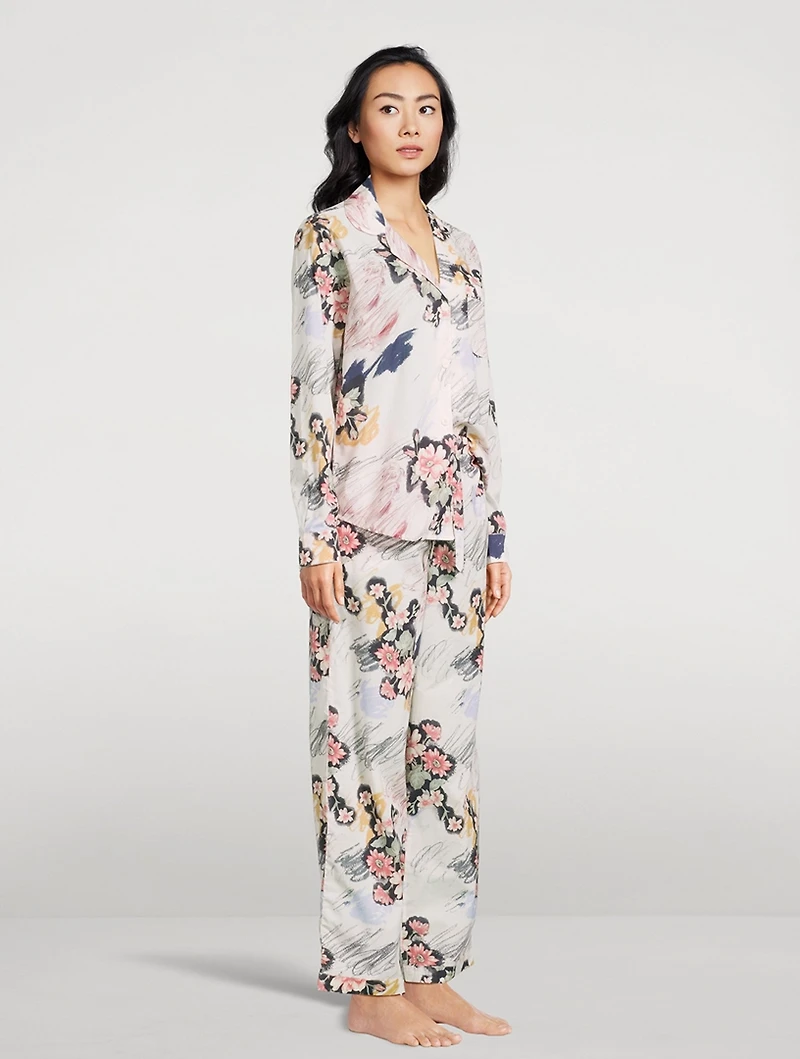Long Pajama Set Love Print