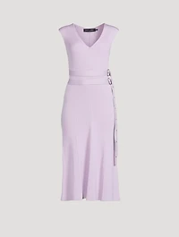 Madeline Belted Rib-Knit Dress