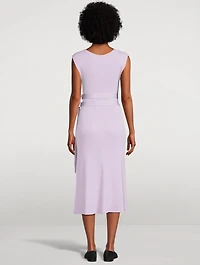 Madeline Belted Rib-Knit Dress