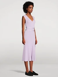Madeline Belted Rib-Knit Dress