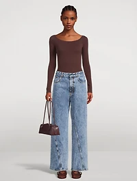 Second Skin Off-The-Shoulder Bodysuit