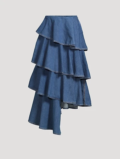 Spiral Denim Skirt