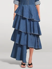 Spiral Denim Skirt