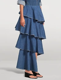 Spiral Denim Skirt