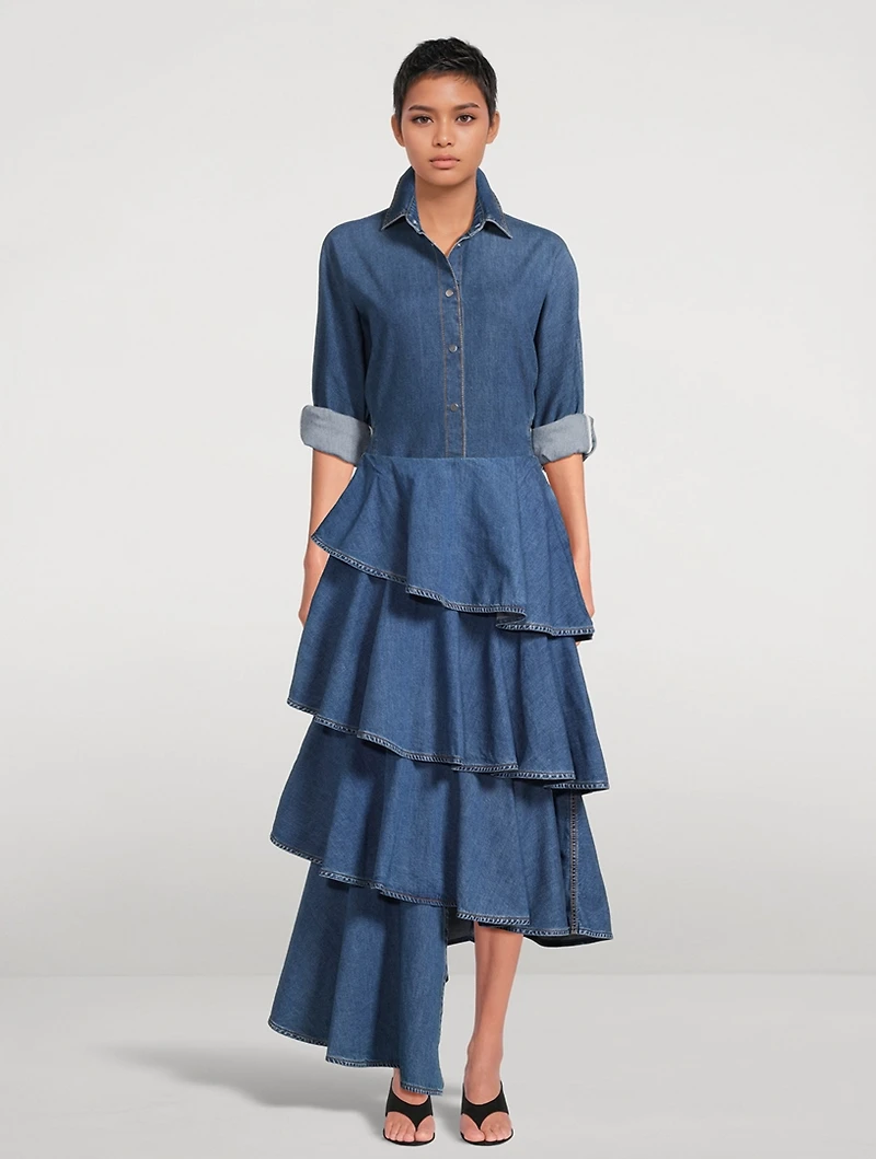 Spiral Denim Skirt