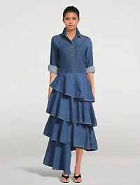 Spiral Denim Skirt