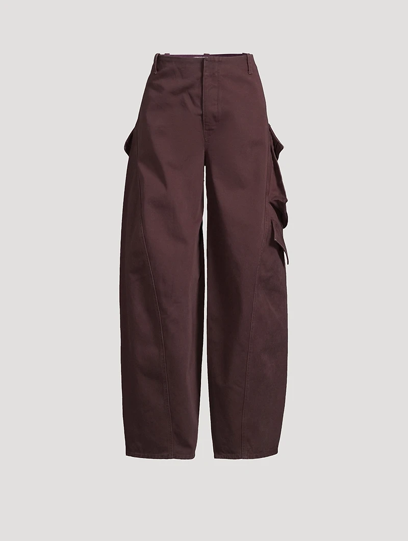 Round Barrel-Leg Cargo Pants