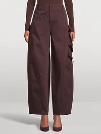 Round Barrel-Leg Cargo Pants