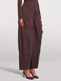 Round Barrel-Leg Cargo Pants