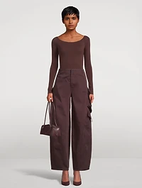 Round Barrel-Leg Cargo Pants