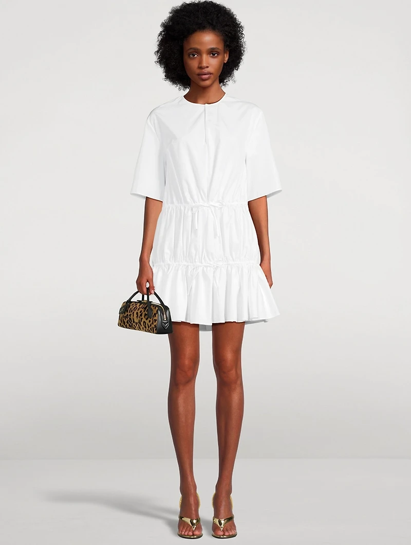 Drawstring Poplin Mini Dress