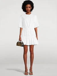 Drawstring Poplin Mini Dress