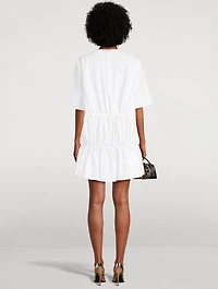 Drawstring Poplin Mini Dress