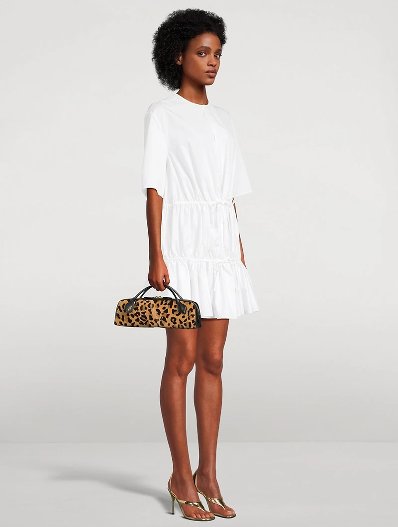 Drawstring Poplin Mini Dress