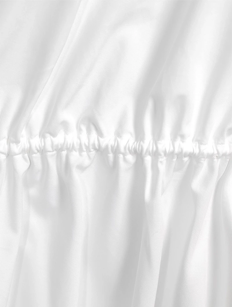 Drawstring Poplin Mini Dress