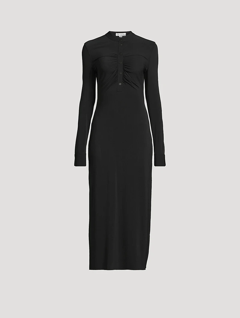 Ruched Jersey Shirt Dress