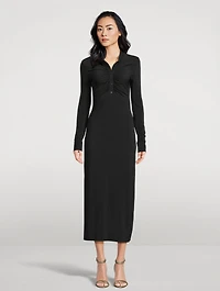 Ruched Jersey Shirt Dress