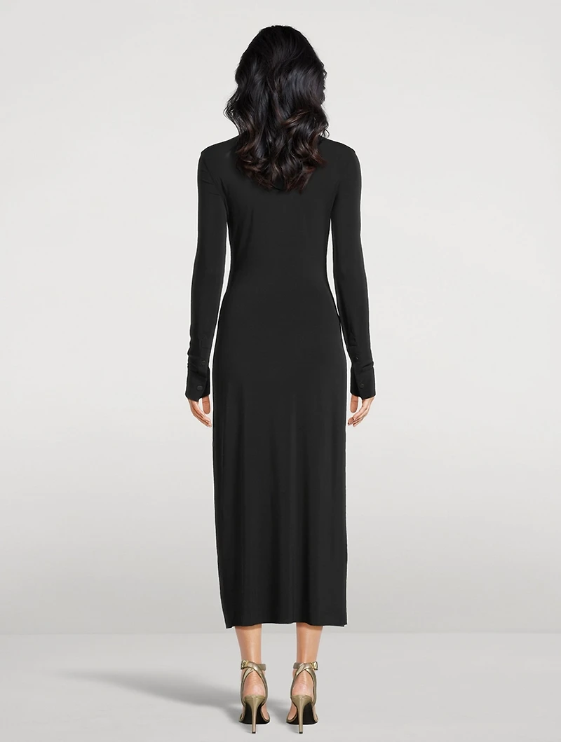Ruched Jersey Shirt Dress