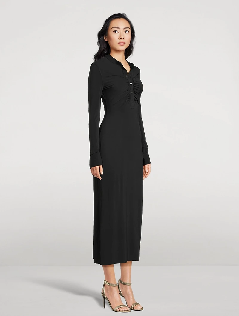 Ruched Jersey Shirt Dress