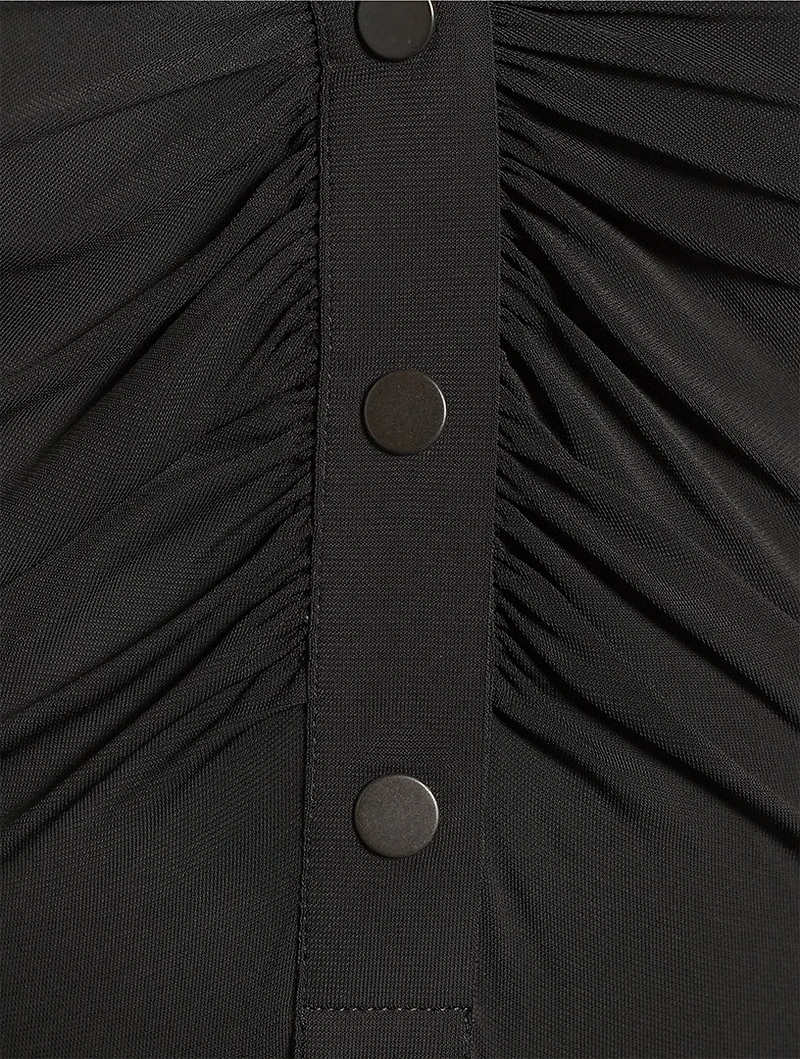 Ruched Jersey Shirt Dress