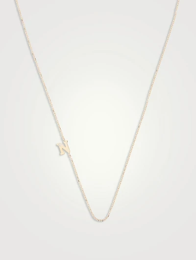Love Letter 14K Gold N Initial Single Diamond Necklace