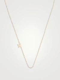 Love Letter 14K Gold N Initial Single Diamond Necklace